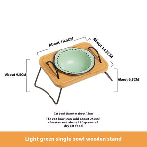Transform Your Pet's Dining Experience with Our Multi-functional Pet Wooden Ceramic Rack