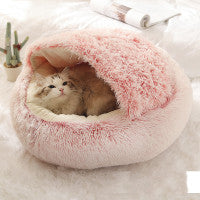 2 In 1 Round Plush Warm Pet Bed