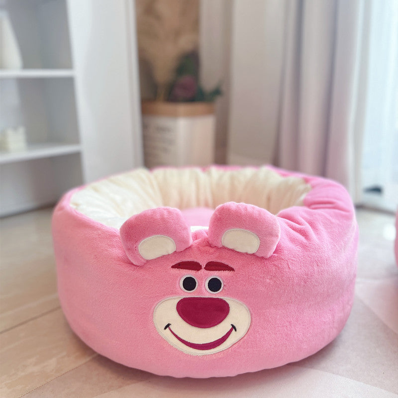 Four Seasons Universal Winter Plush Pet Cushion Round Bed