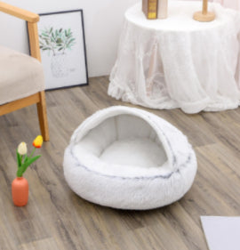 2 In 1 Round Plush Warm Pet Bed