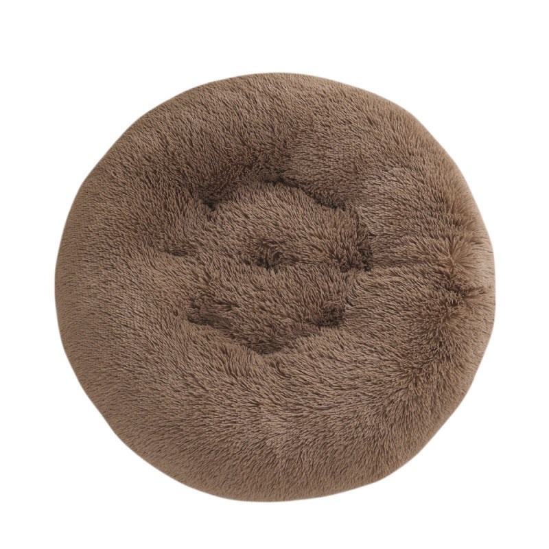 Round Plush Warm Sleep Dog Bed