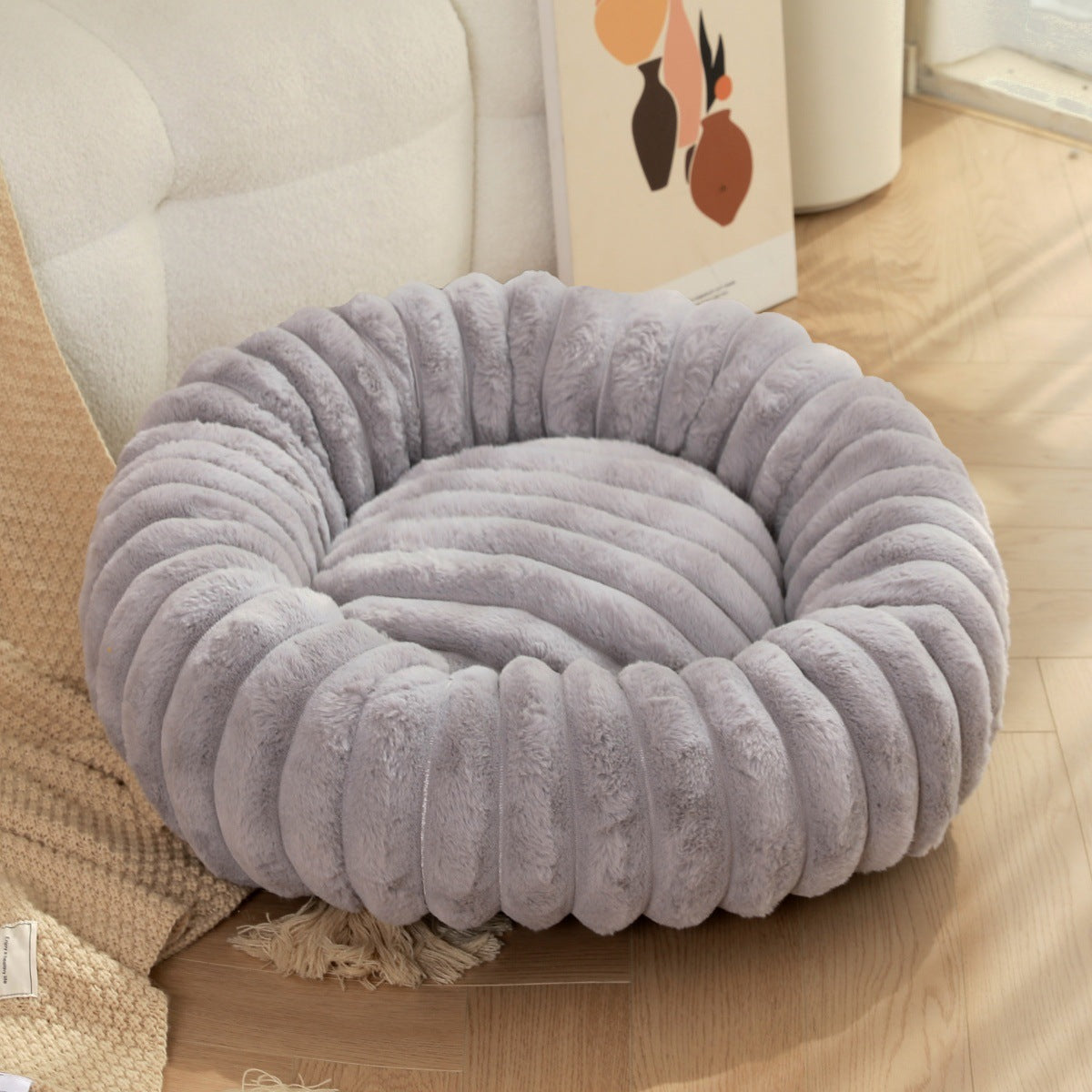 High Weight Straight Rabbit Plush Pet Bed