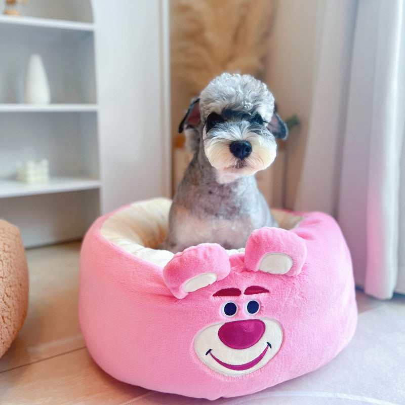 Four Seasons Universal Winter Plush Pet Cushion Round Bed