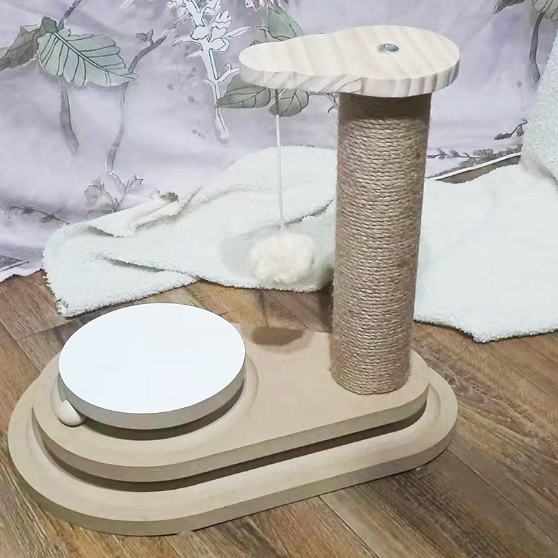 Solid Wood Turntable Bite-resistant Funny Cat Stick Toy