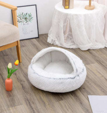 2 In 1 Round Plush Warm Pet Bed