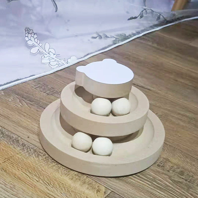 Solid Wood Turntable Bite-resistant Funny Cat Stick Toy